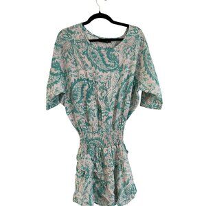 Antik Batik Smock Waisted Green Mini Dress Size S Small NEW [jb]
